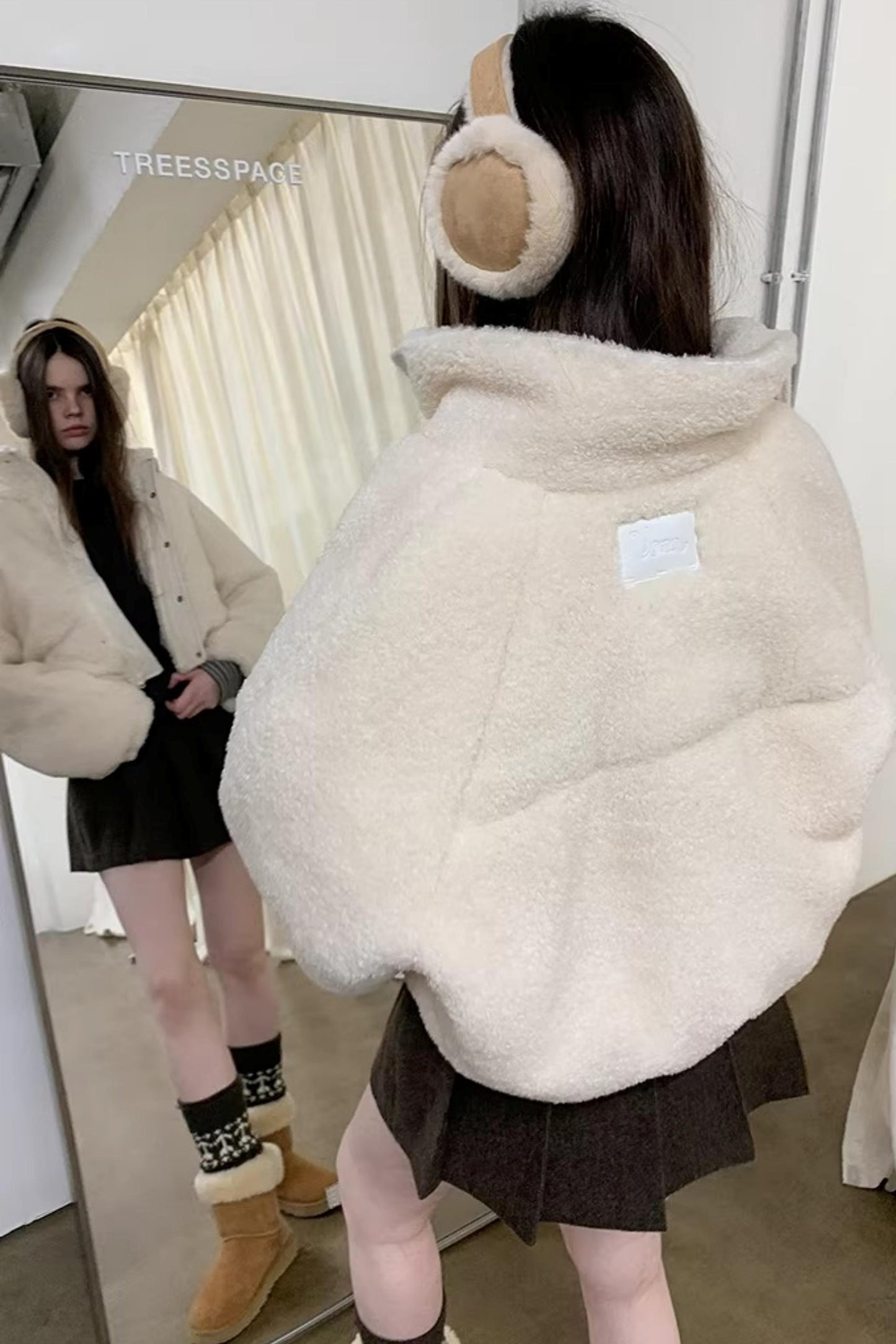 White Faux Shearling Jacket