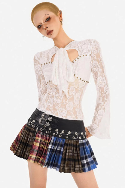 Lace Ribbon Slimming Top