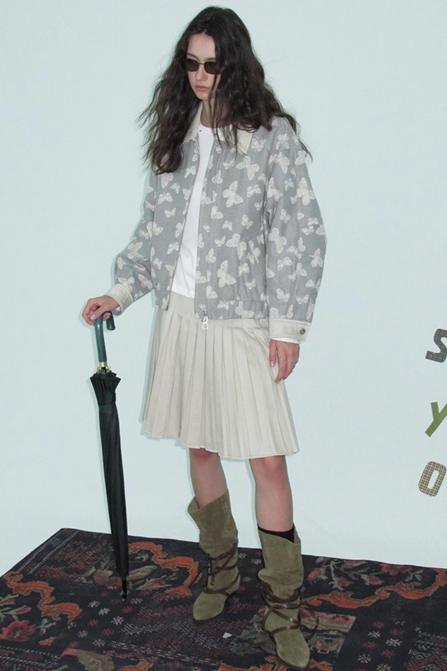 Jacquard Denim Baseball Jacket