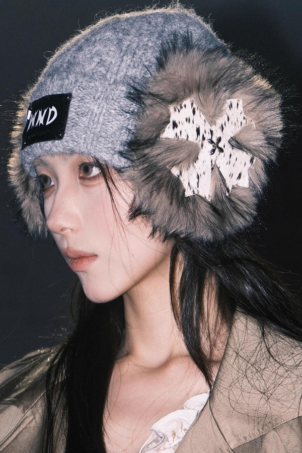 Horsehair Rivet Knit Wool Hat