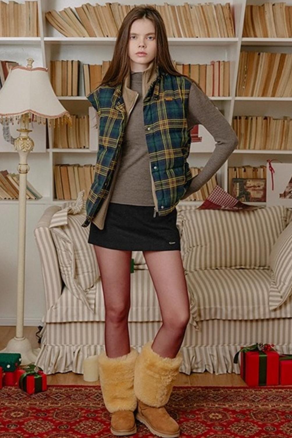 Retro Woolen A-Line Skirt