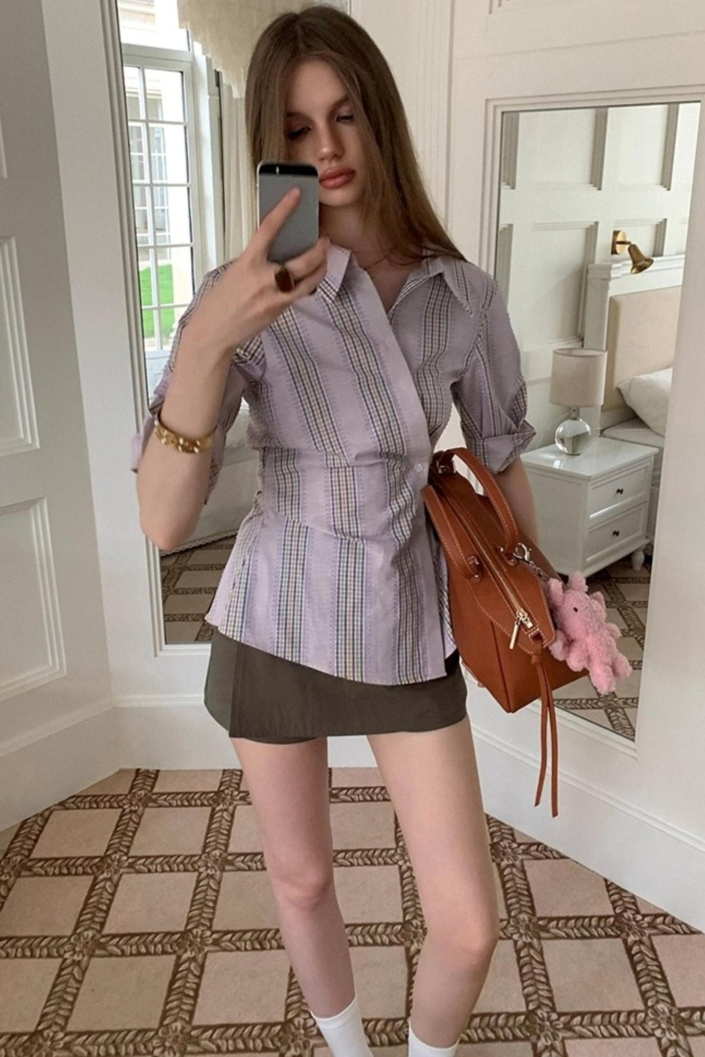 Asymmetric Striped Slim Fit Shirt