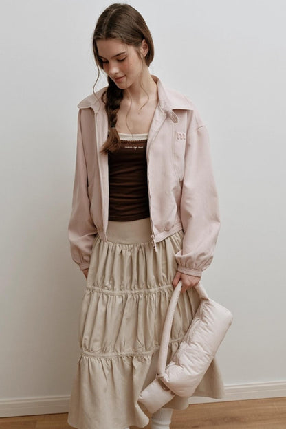 Faux Suede Embroidery Jacket