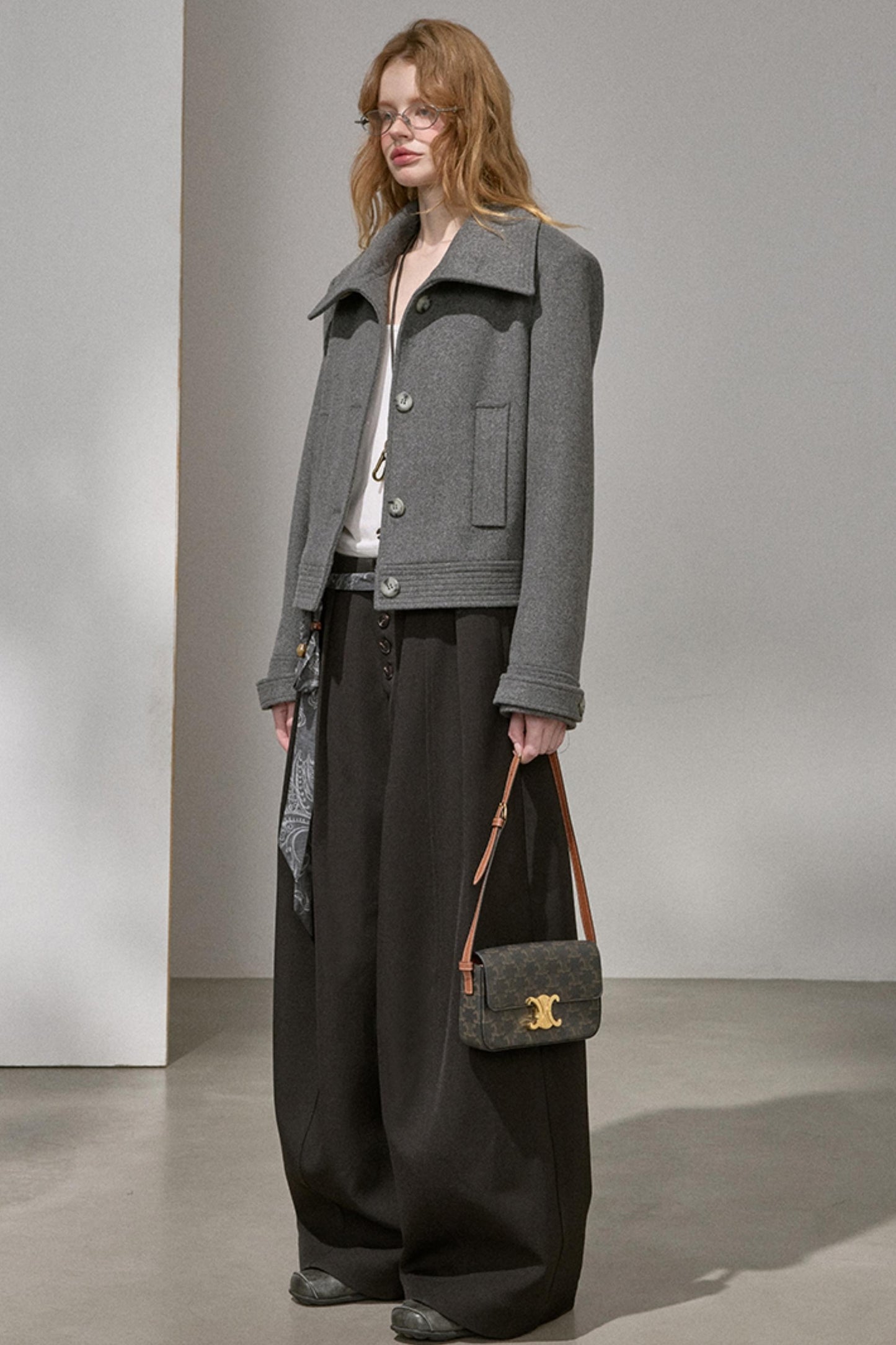 Button Pleated Cargo Pants