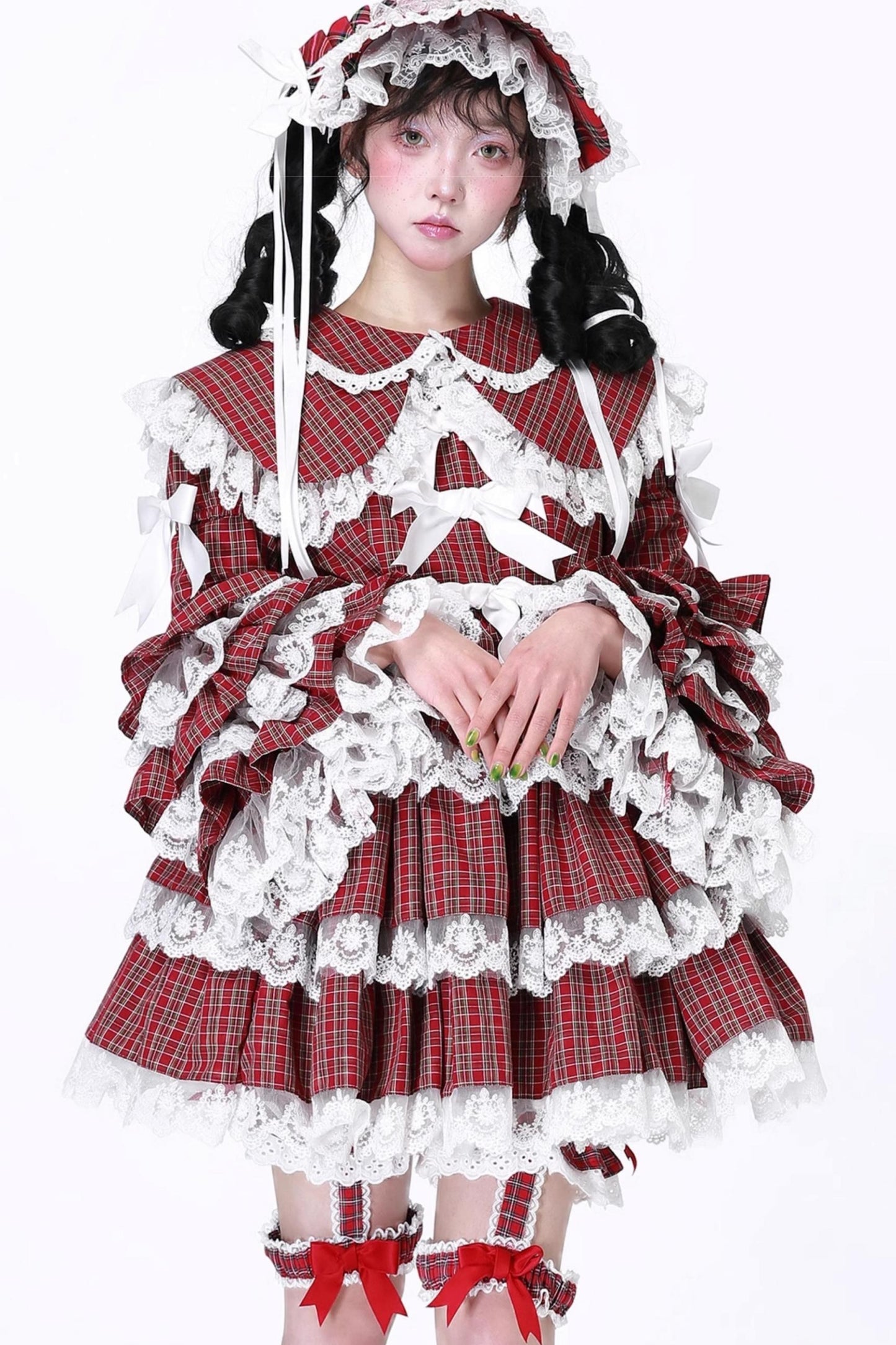 Lolita Style Red Check Dress