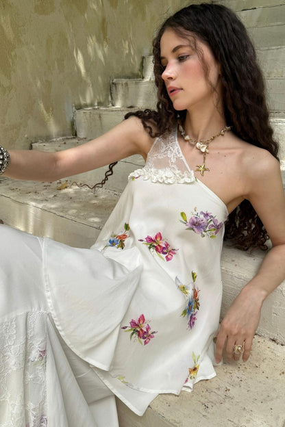 Lace Raglan Maxi Skirt Set-Up