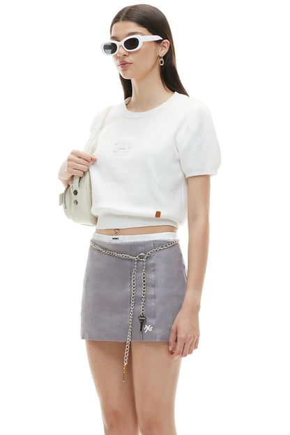 Lyocell Linen A-Line Short Skirt