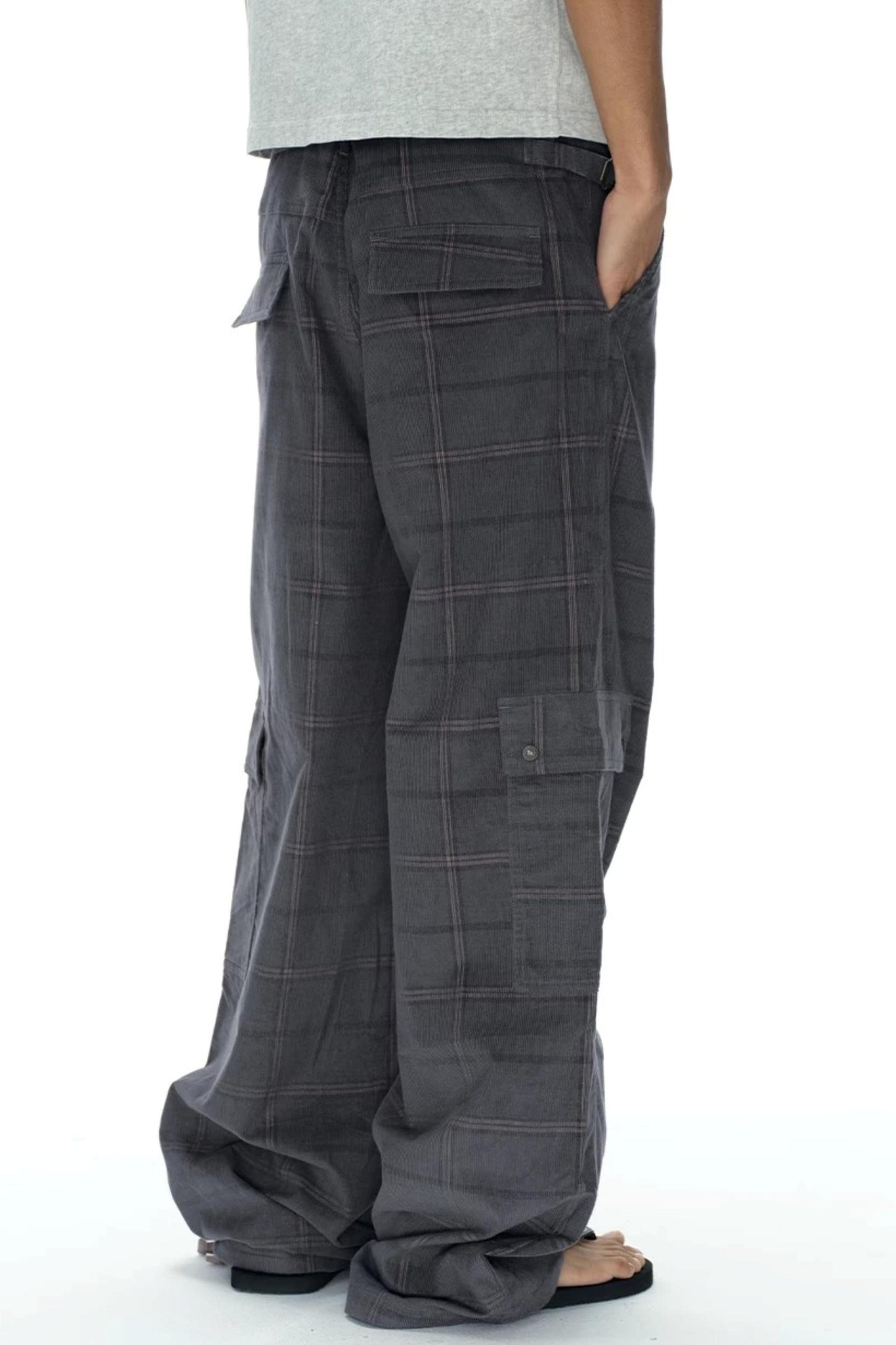 Exitmode Retro Two-Tone Plaid Cargo Pants