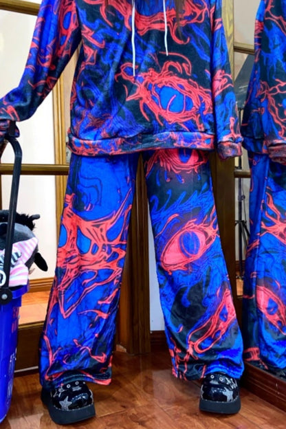 Blue Cell Wide-Leg Pants