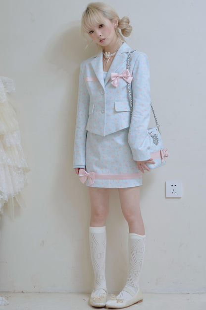 Satin Patchwork Suit Coat Set-Up