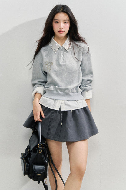 Gray Rose Sweatshirt