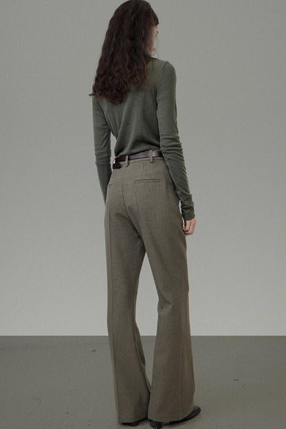 High-Waist Bootcut Suit Pants