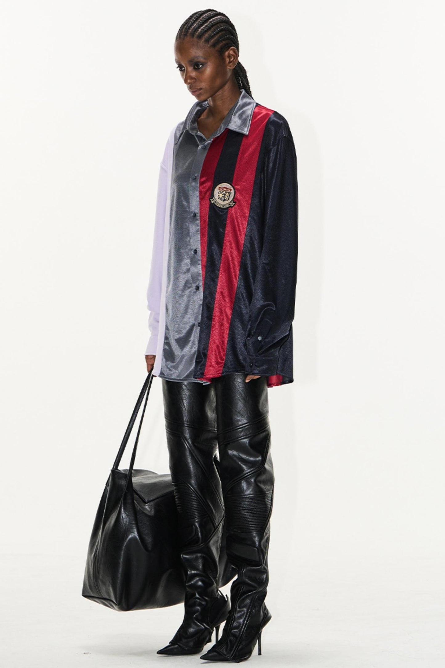 Colorblock Badge Long Sleeve Shirt