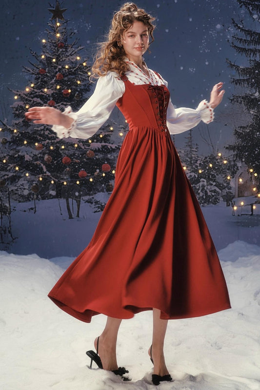 Retro Suspender Dress Set-Up