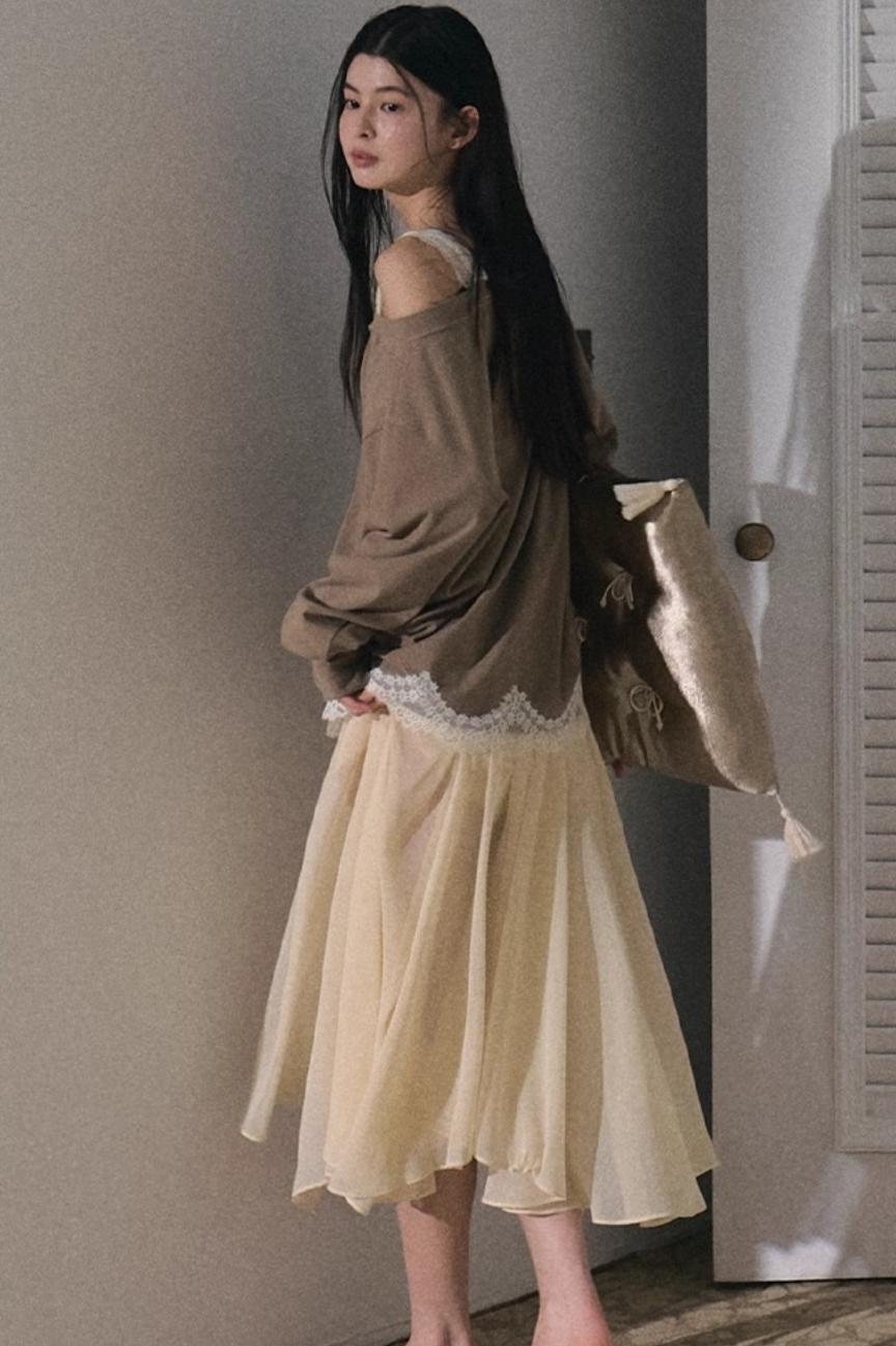 Dandelion Pleated Chiffon Slip Maxi Dress