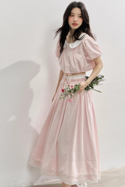 Elegant Tops And Skirt Set-Up