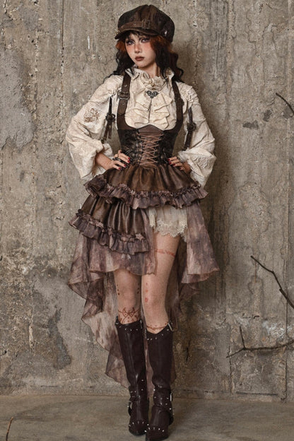 Halloween Steampunk Suspender Skirt