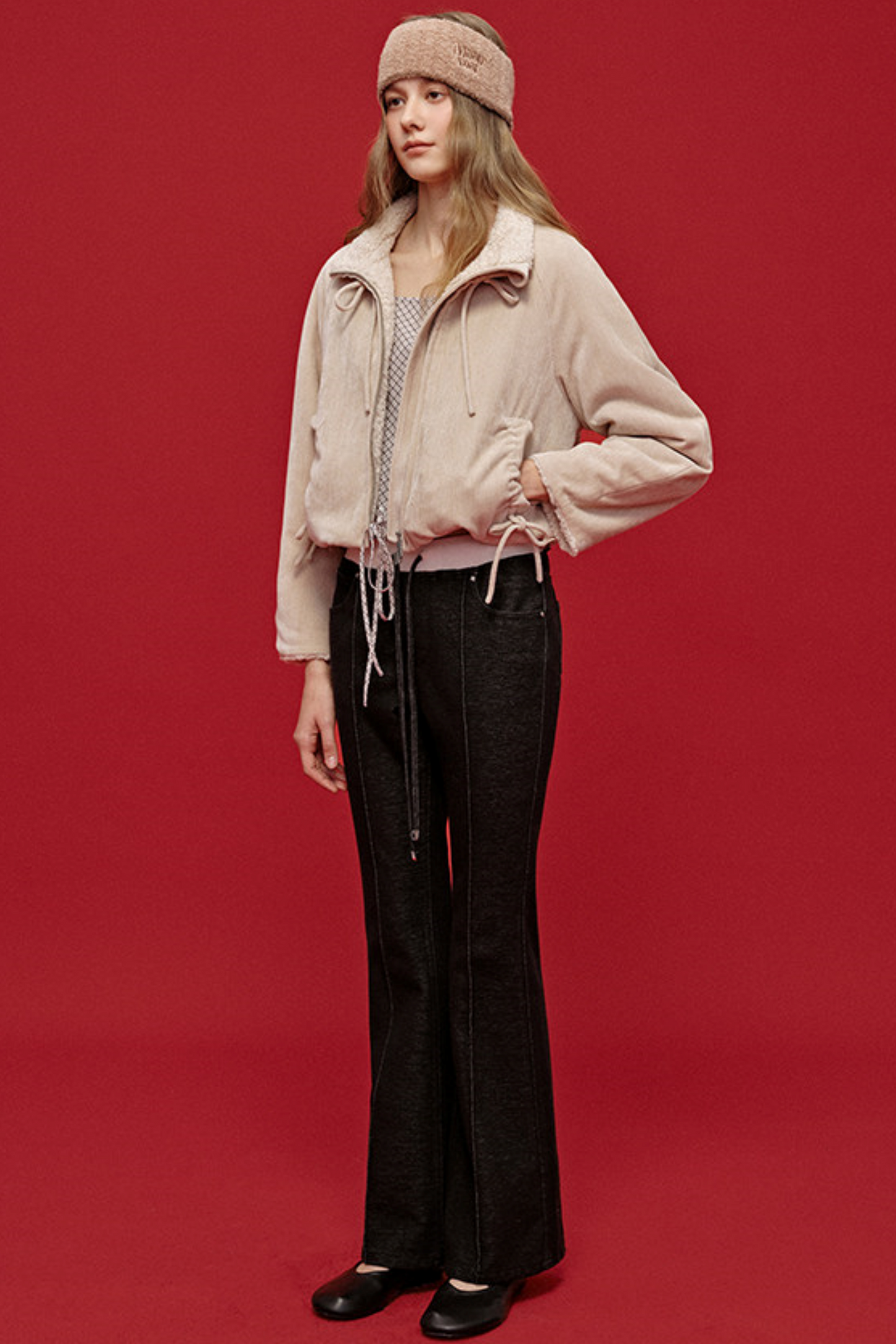 Embroidered Wool Denim Pants