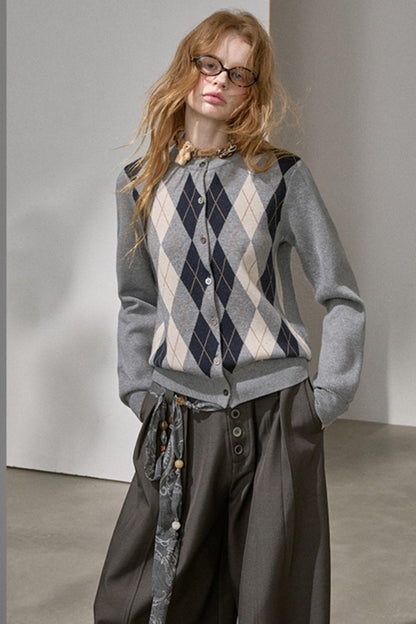 Retro Color-Blocked Knitted Top