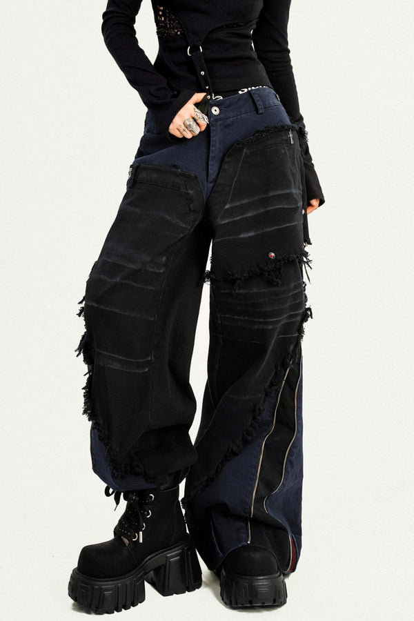 Retro Zipper Design Jeans Pants