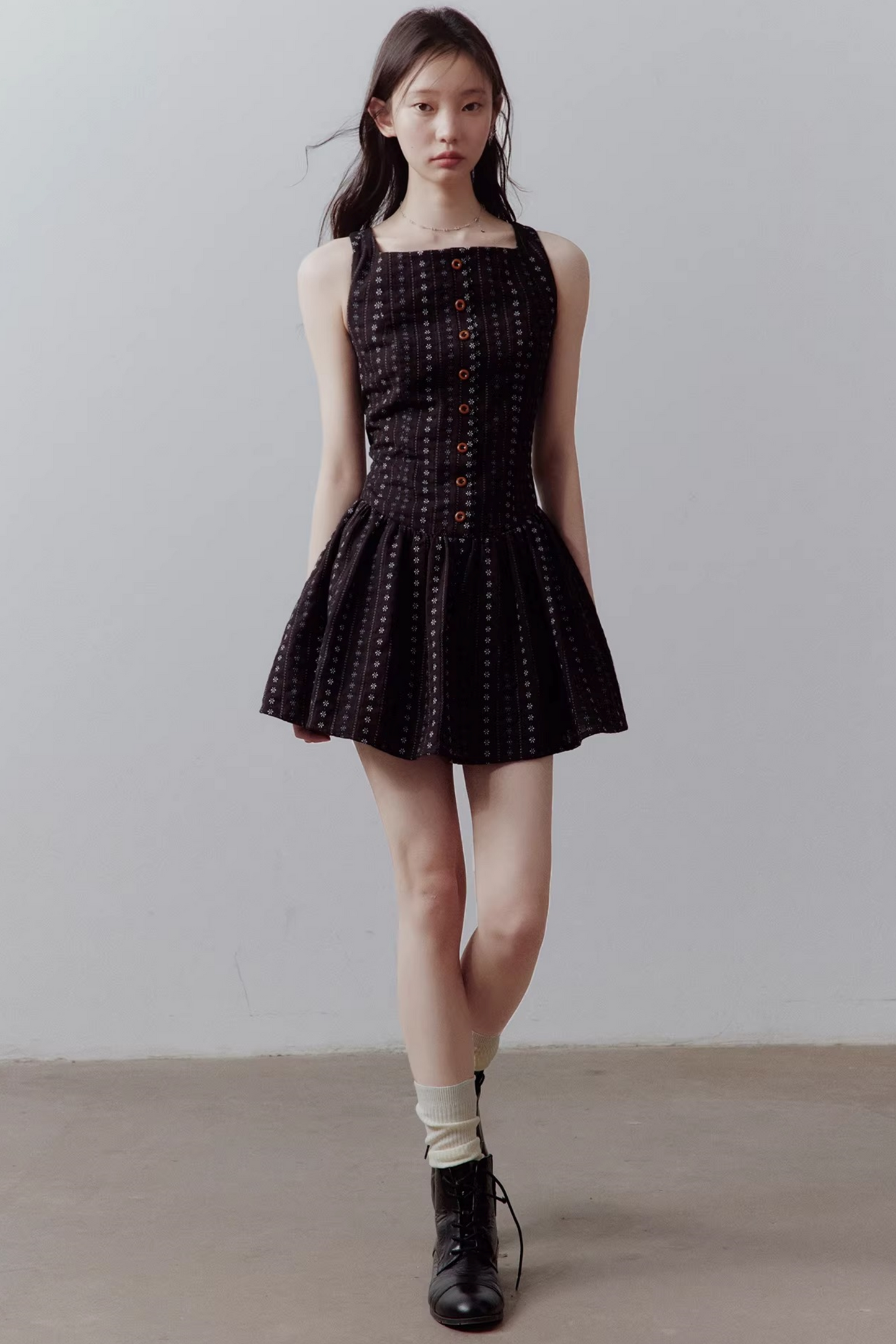 Retro Floral Jacquard Dress