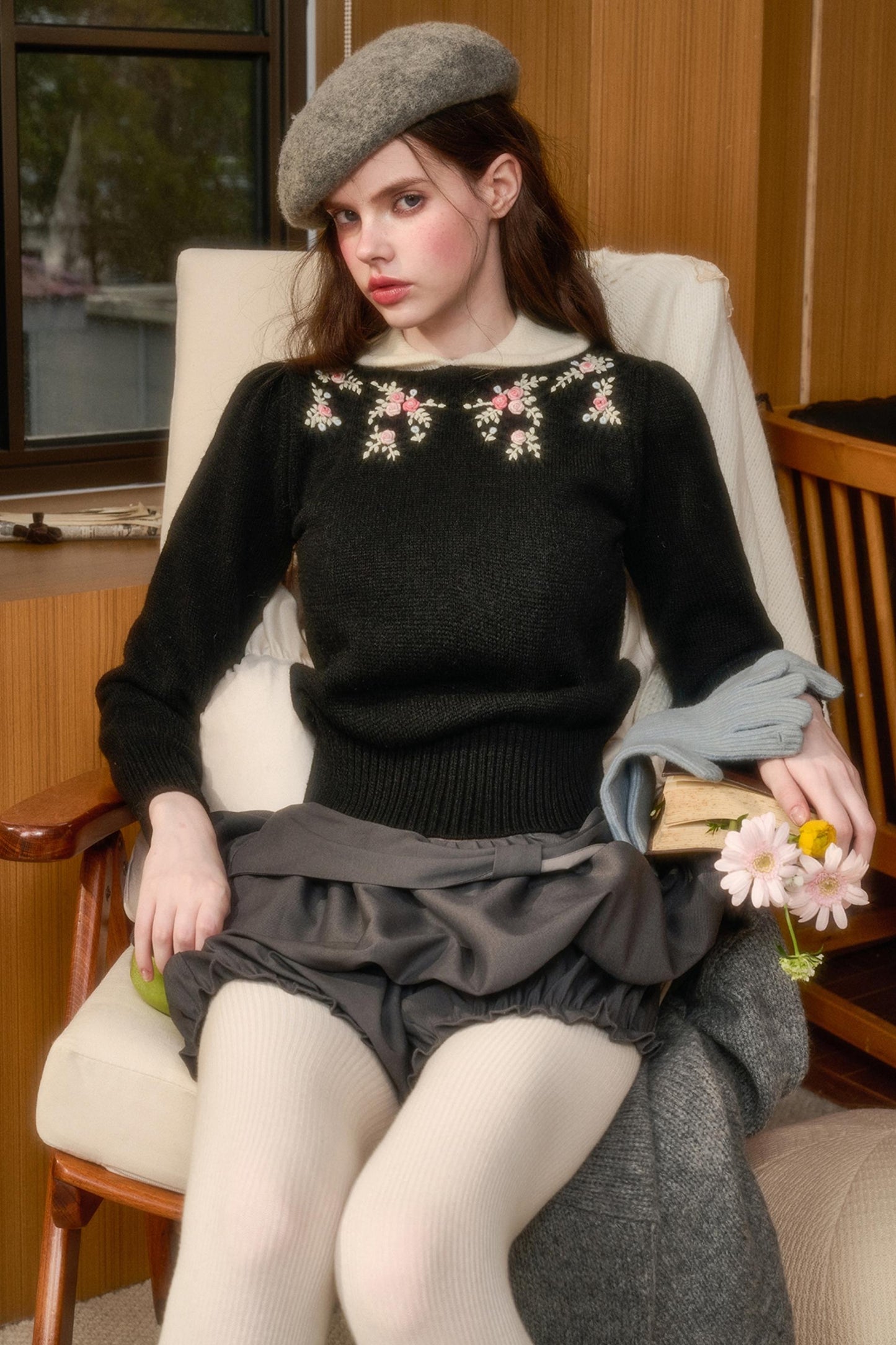 Handmade Wool Doll Collar Top