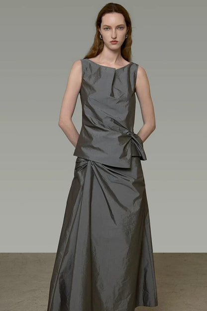 Twist Sleeveless Top and Skirt Set-Up