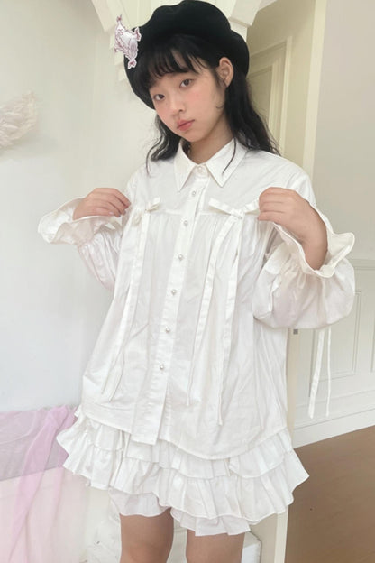 Bow Puff Sleeve Blouse