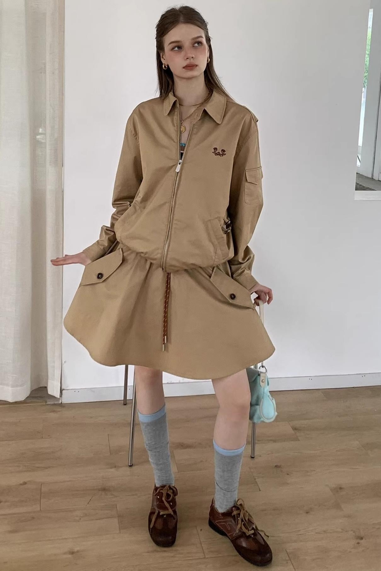 Drawstring A-line Aargo Skirt