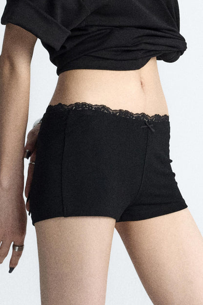 Lace Bow Hot Pants