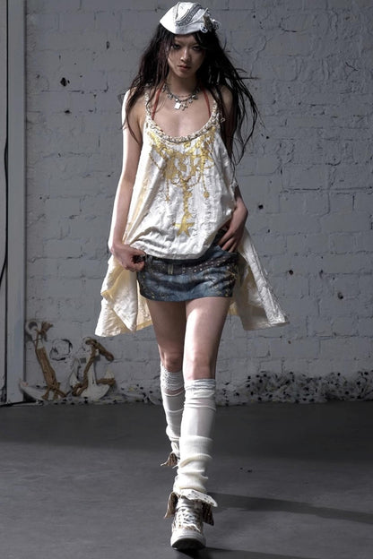 Hippie Star Foil Loose Strap Vest