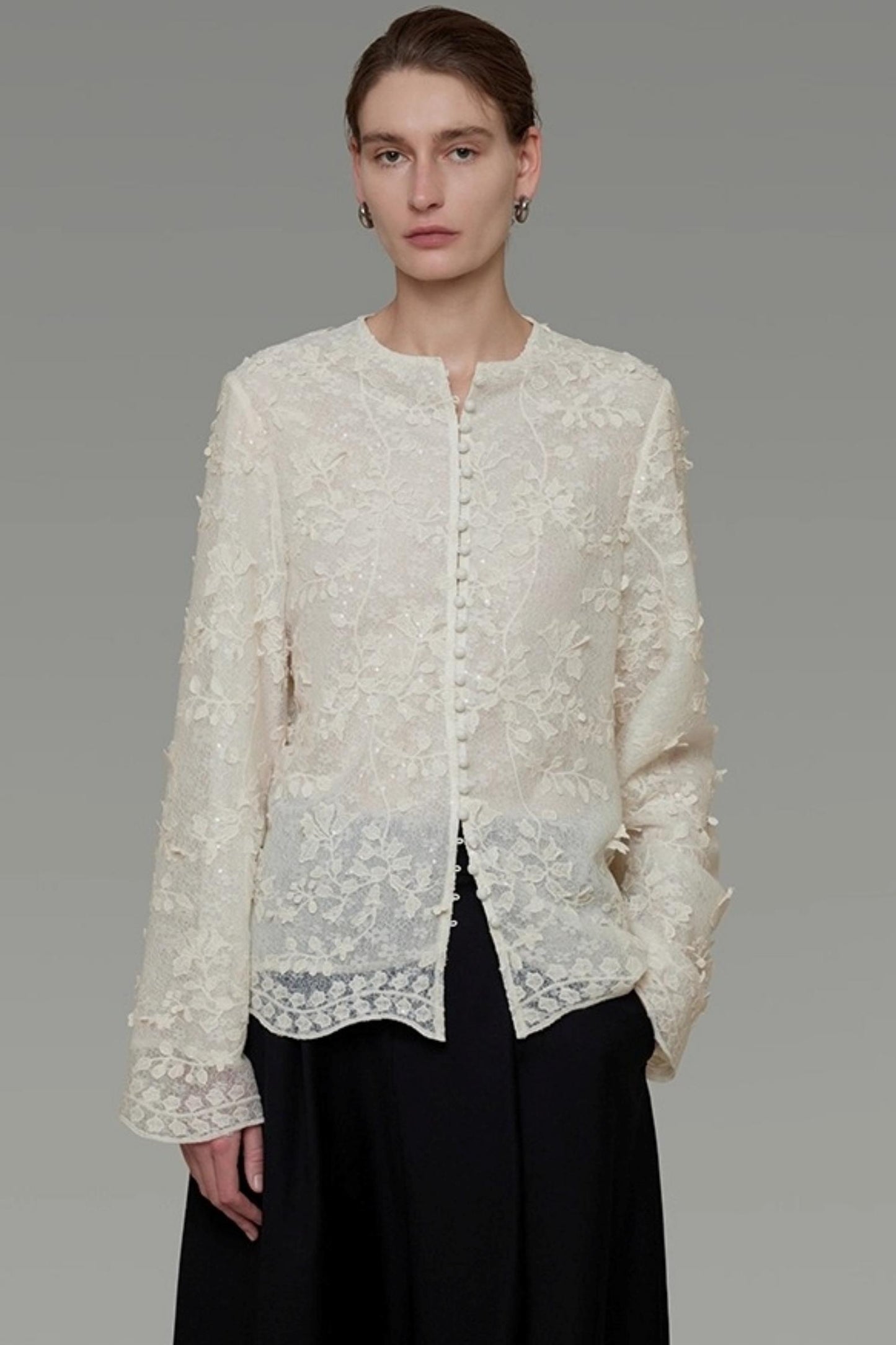 Three-Dimensional Jacquard Slimming Shirt