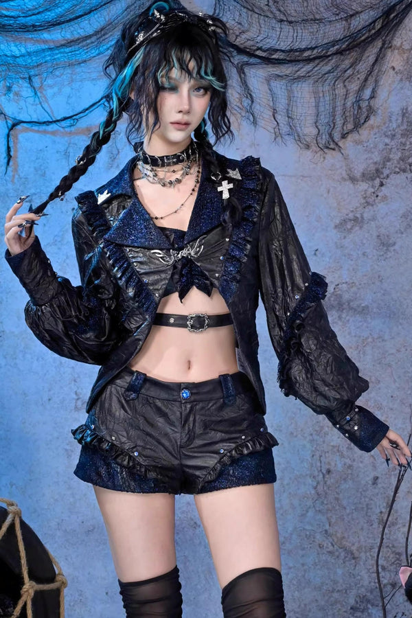 Grunge Studded Lace Jacket