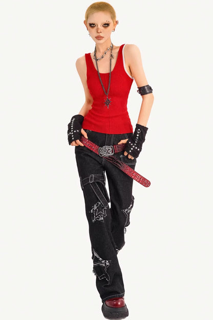 Summer Red Knit Vest