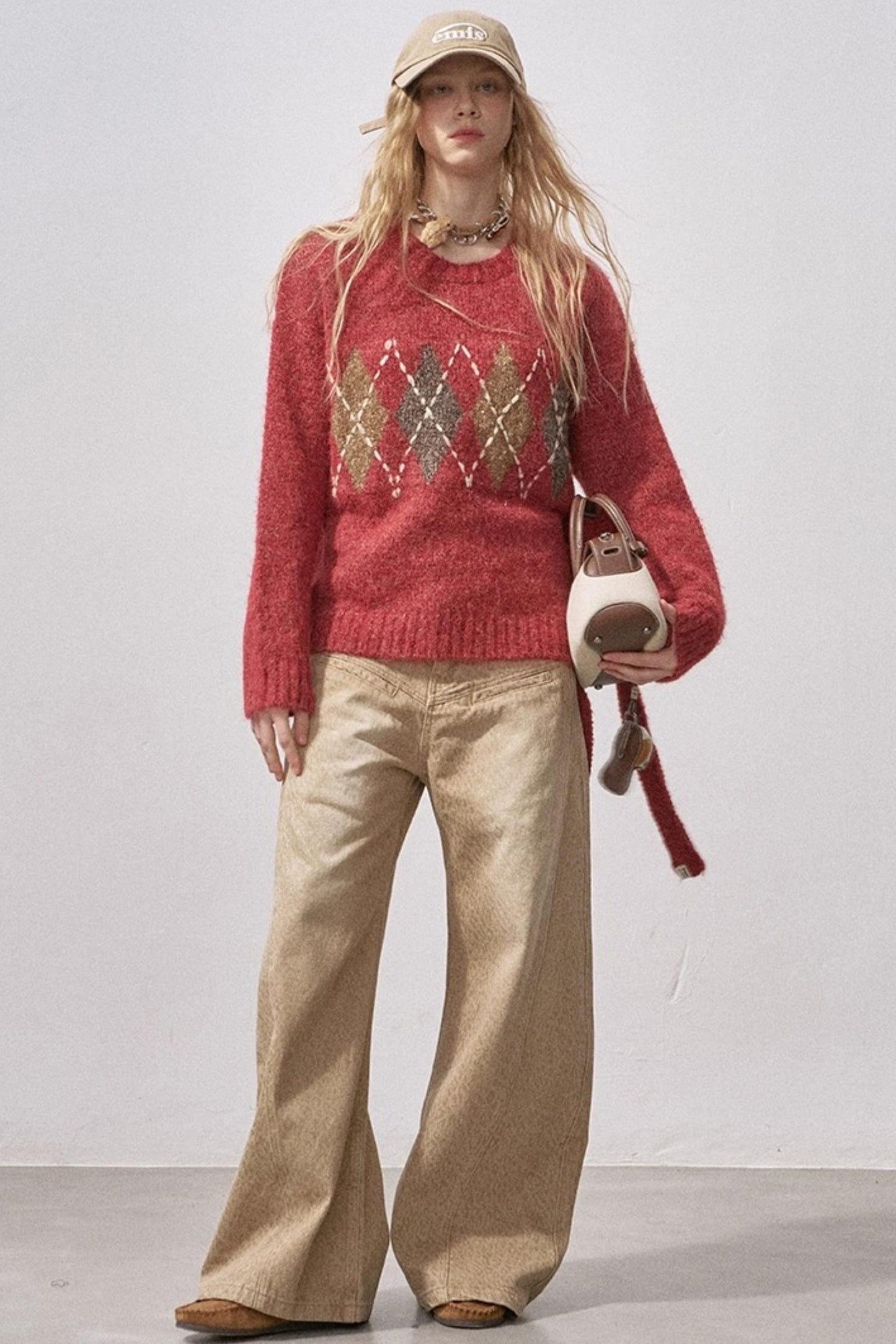 Floral Diamond Knit Sweater