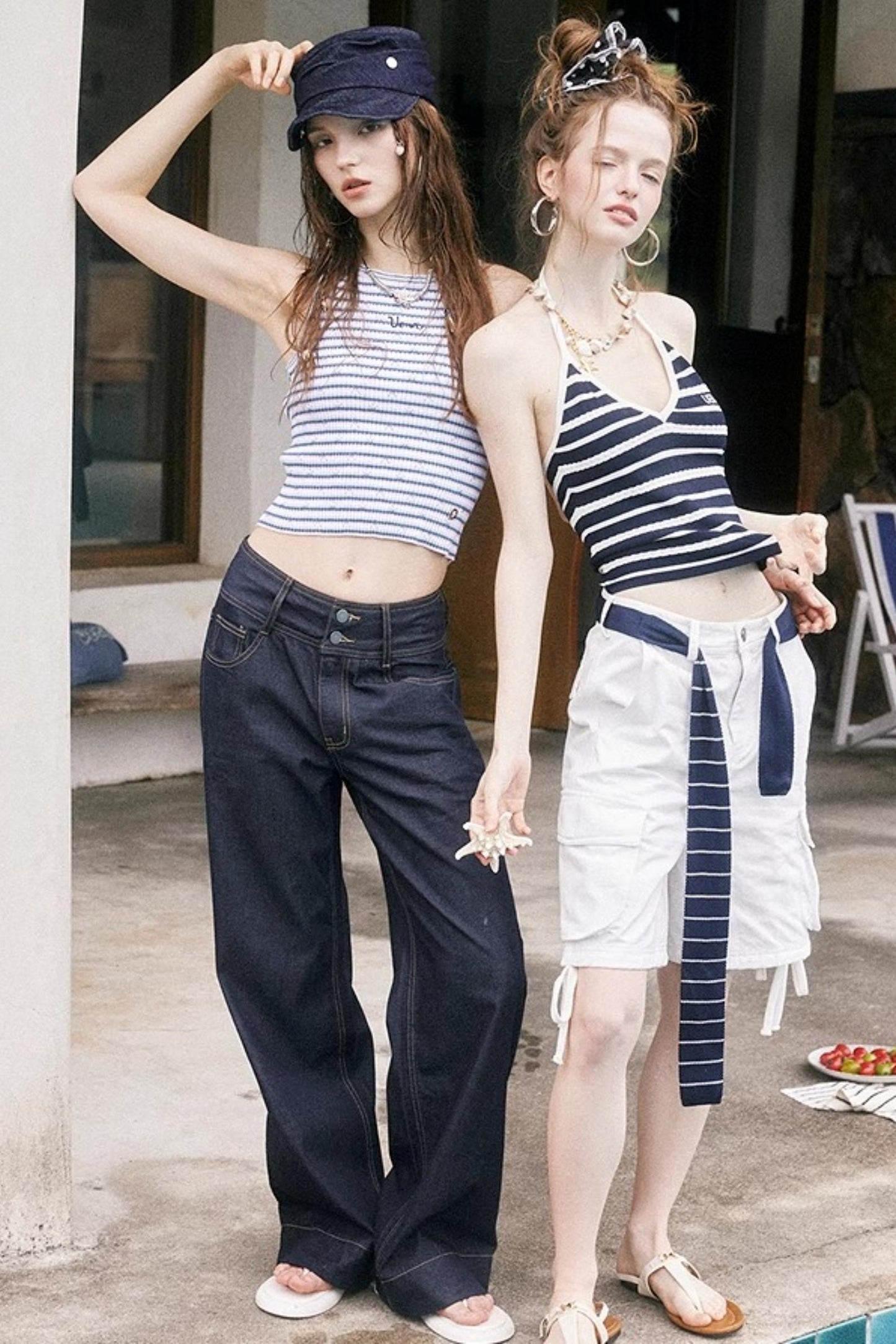 Uena Striped Suspender Set