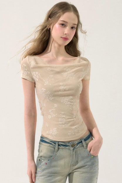 Romantic Velvet Floral Top