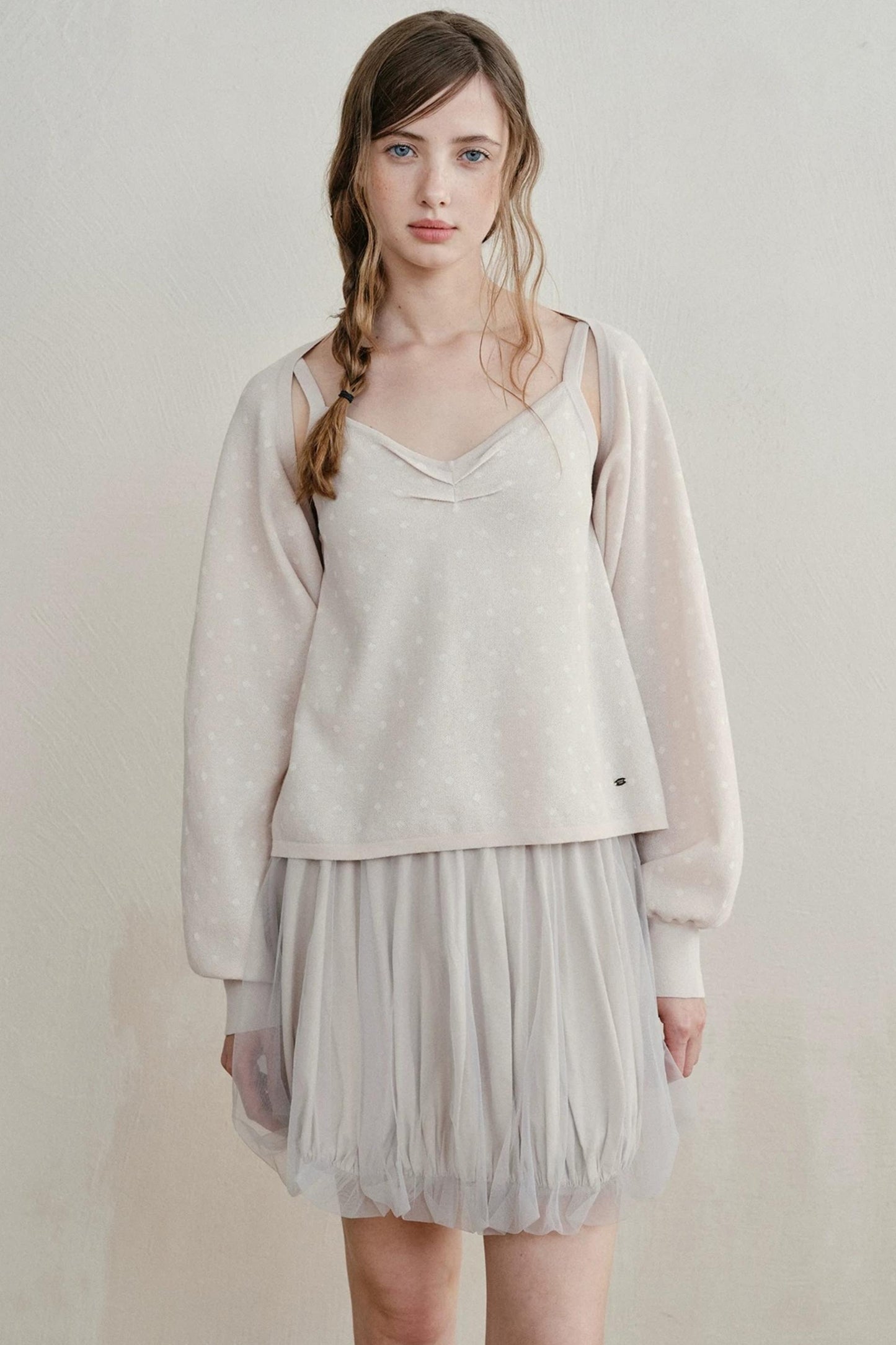 Senna Polka Dot Knit Cardigan Set-Up