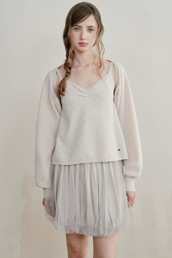 Senna Polka Dot Knit Cardigan Set-Up