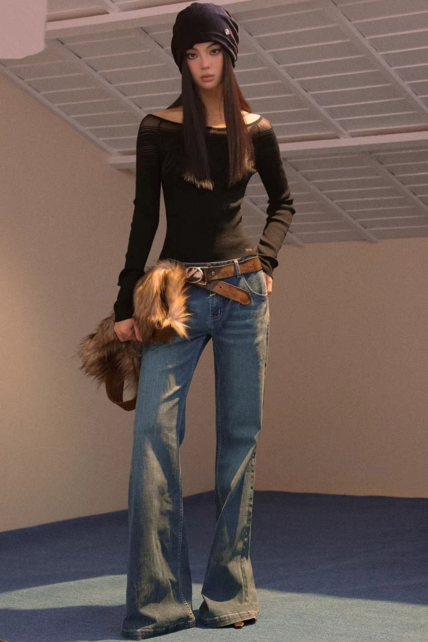 Vintage Star Patch Denim Pants