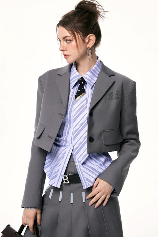 Chic Short Gray Jacket