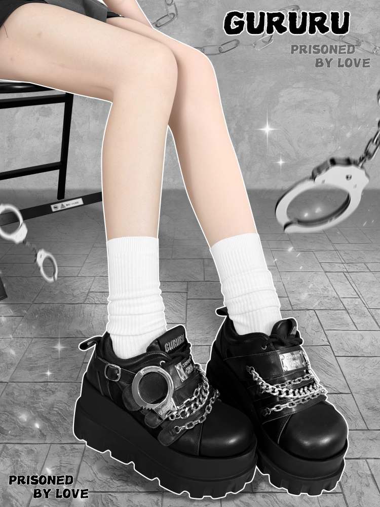 Y2K Handcuffs Velcro Platform Shoes