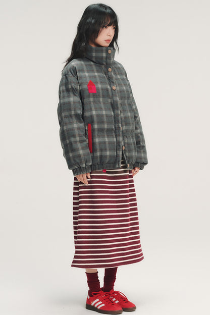 Colorful Embroidery Plaid Jacket