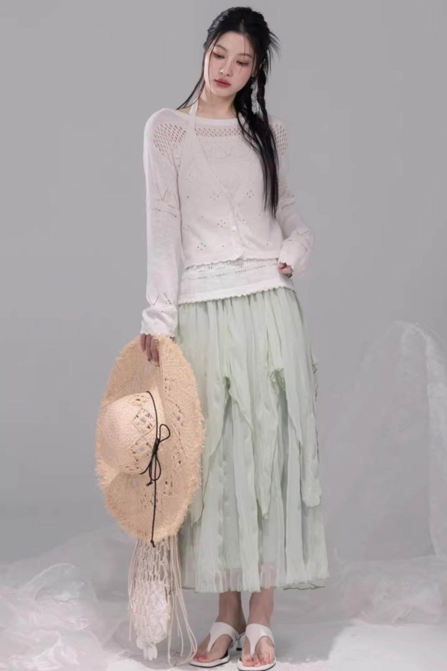 Translucent Cedar Apricot Vest Set