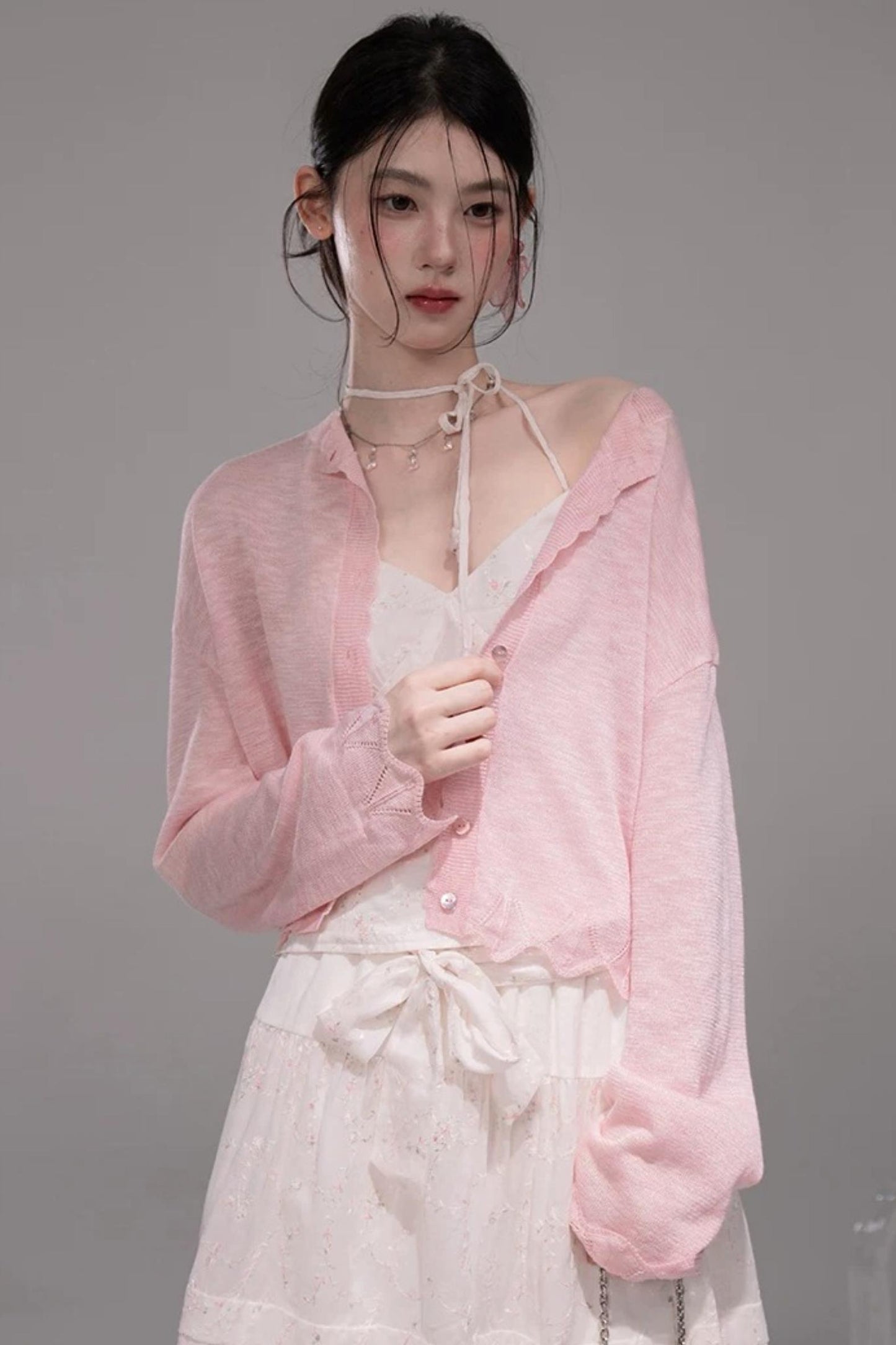 Peach Star Knit Cardigan