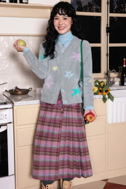 Fragmented Stars Faux Mink Cardigan