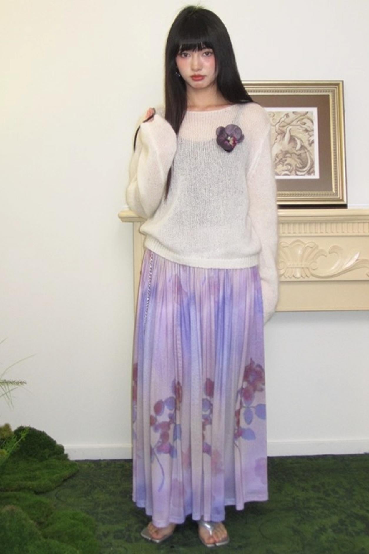 Absinthe Peach Mohair Sweater Top