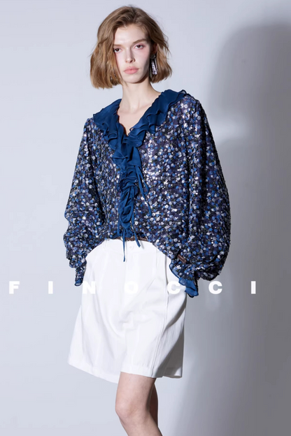 Colorful Sequin Embroidery Top