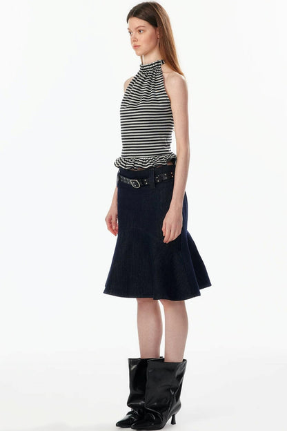 Wide-Waisted Fishtail Skirt