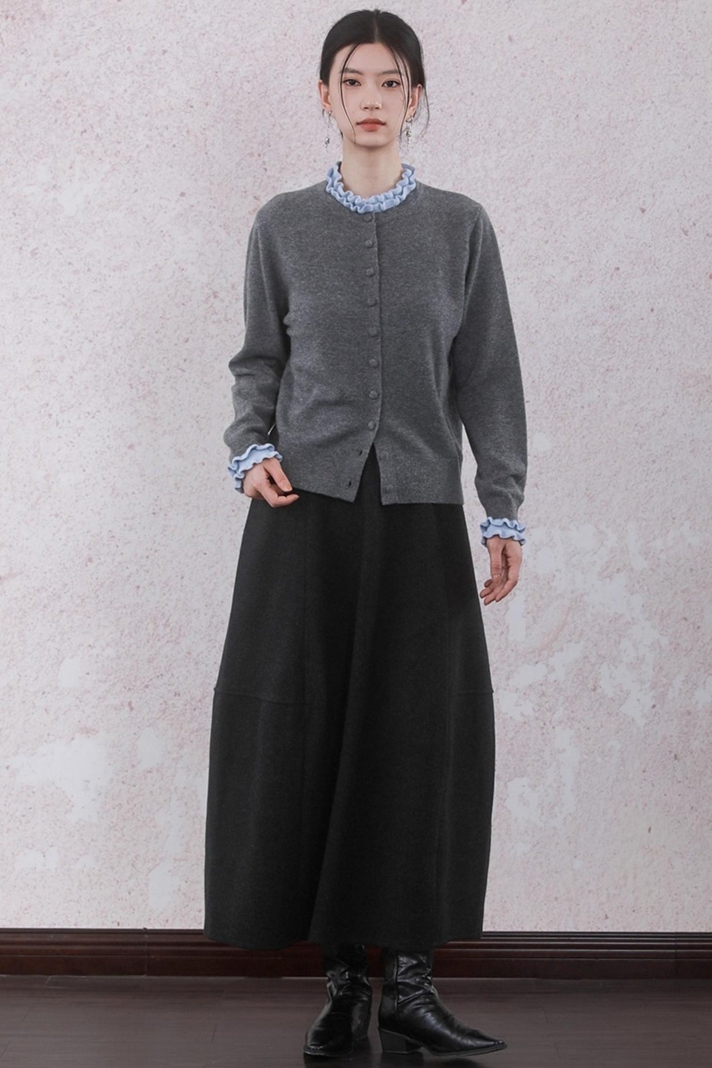 Patchwork Ruffled Cardigan